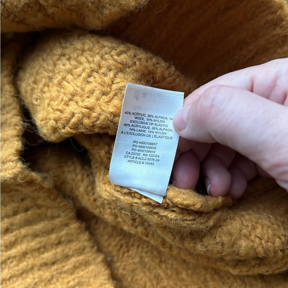 Aritzia Sunday Best Melly Sweater mustard yellow xs cropped mock neck - Picture 8 of 12